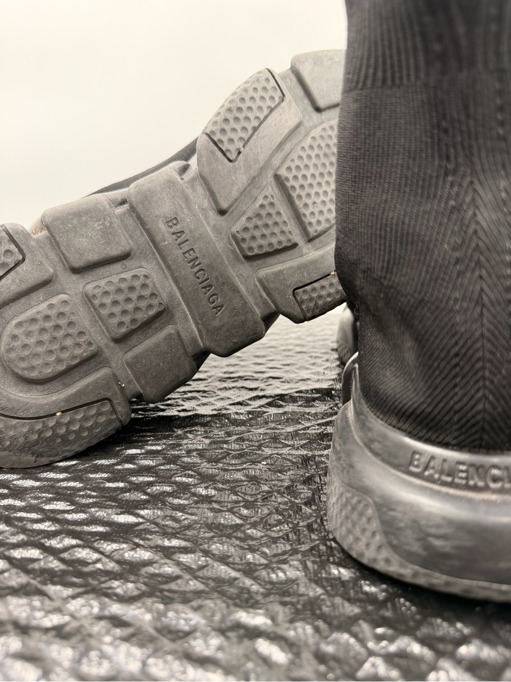 Black Knit Sock Sneakers - Picture 4 of 5